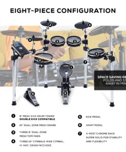 Alesis Drums Command Mesh Kit - Electric Drum Set with USB MIDI Connectivity, 600+ Electronic & Acoustic Drum Kit Sounds and Dual Zone Mesh Pads Old Model Drum Set Only 20 81zATvQyCL