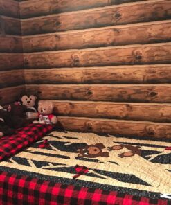 York Wallcoverings Lake Forest Lodge Mountain Logs Removable Wallpaper Brown .136 31 81zAaF9HqbL