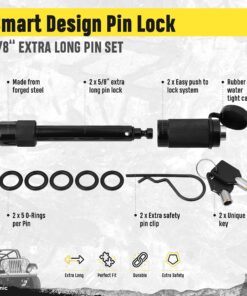 Motormic Tow Strap Recovery Kit – 3" x 30ft (30,000 lbs.) Rope + 2" Shackle Hitch Receiver + 5/8" Locking Pin + 3/4" D Ring Shackles with Safety Ring + Heavy Duty Bag - Off Road Pick Up Towing Complete Recovery Strap Kit 28 81zBiI2L6lL