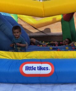 Little Tikes Jump and Double Slide Bouncer, 168.00 L x 108.00 W x 84.00 H Inches , White 51 81zBkqPxHmL