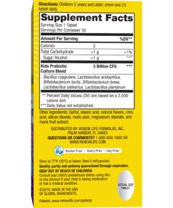 Renew Life Kids Chewable Probiotic Tablets, Daily Supplement Supports Digestive and Immune Health, Berry-licious Flavor, Dairy, Soy and gluten-free, 3 Billion CFU, 30 Count 30 Count (Pack of 1) 36 81zCmmDPSqL
