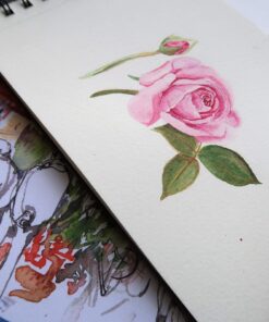 Canson Artist Series Watercolor Paper, Wirebound Pad, 5.5x8.5 inches, 20 Sheets (140lb/300g) - Artist Paper for Adults and Students - Watercolors, Mixed Media, Markers and Art Journaling 5.5" x 8.5" Side Wire 24 81zDUXT 3BL