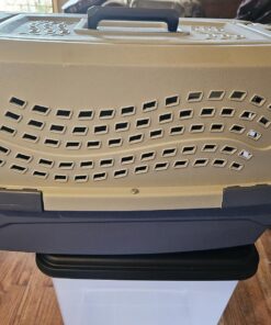 Amazon Basics - 2-Door Top-Load Hard-Sided Dogs, Cats Pet Travel Carrier, Gray & Blue, 22.8"L x 15.0"W x 13.0"H Two-Door Top-Load 88 81zGBvJBEqL 1