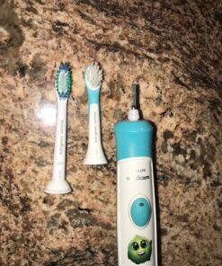 Philips Sonicare for Kids 3+ Genuine Replacement Toothbrush Heads, 2 Brush Heads, Turquoise and White, Compact, HX6032/94 Kids 3+ 40 81zGpSocG3L