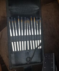 MyArtscape Miniature Paint Brushes with Holder, Set of 12 for Detail & Fine Point Painting - use with Acrylic, Watercolor, Oil, Gouache - for Pinstriping, Warhammer 40k & Lettering - Art Supplies Miniature Brushes With Holder 35 81zH0ynlvL