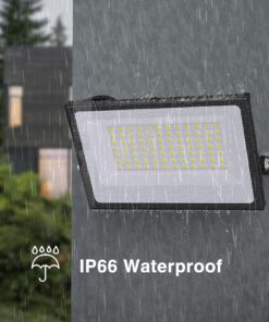 Onforu 2 Pack 60W LED Flood Light, 6000lm, IP66 Waterproof Work Light with Plug, 6500K Daylight White Super Bright Security Light for Outdoor, Yard, Garden, Garage, Lawn 60.0 Watts 27 81zHXOy9anL