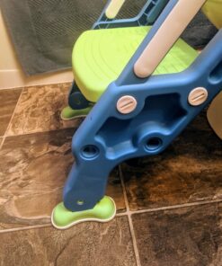 Potty Training Toilet Seat with Step Stool Ladder for Boys and Girls Baby Toddler Kid Children Toilet Training Seat Chair with Handles Padded Seat Non-Slip Wide Step (Blue Green) Blue+Green 63 81zKVTMneKL