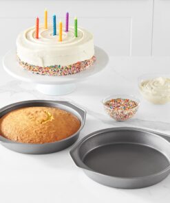 Amazon Basics Nonstick Round Baking Cake Pan, 9 Inch, Set of 2, Gray, 10.7x9.7x1.5cm 33 81zKiQkpcQL