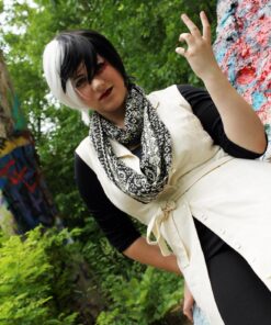 MapofBeauty Mixed Color Short Straight Cosplay Costume Wig (Black/White) 25 81zL414uZ9L