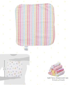 Alternative view of Spasilk Washcloth Wipes Set for Newborn Boys and Girls, Soft Terry Washcloth Set, Pack of 10, Pink Lines 10 Count (Pack of 1)