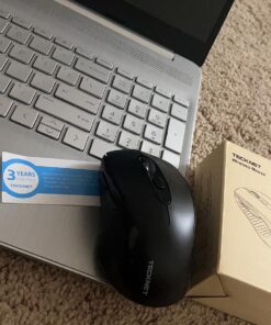 TECKNET Bluetooth Mouse, Wireless Mouse for Laptop 2-in-1(Bluetooth 5.0/3.0+2.4Ghz) Computer Mouse, Portable Ergonomic PC Wireless Mouse with USB Receiver, Compatible with MacBook Pro Air Chromebook Black 45 81zOYrFwYpL