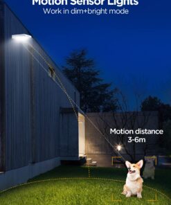 InnoGear Solar Gutter Lights, 24 LEDs Solar Motion Sensor Lights IP65 Waterproof Solar Outdoor Lights Solar Wall Lights Security Lighting for Yard Porch Patio, Pack of 4 32 81zQP4AotuL