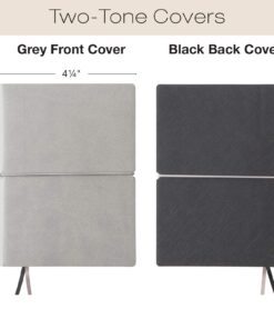 Global Printed Products Pocket Journal Notebook 4.25"x5.75" with Elastic Closure Leather Material (Grey/Black) 7 81zRL1sue2L