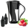 Naples Naturals - AOK109-BLK-02 109X2 Alkaline Water Pitcher - Removes Chlorine and Contaminants Plus Increases pH (Black), Model 109 (with Extra Filter) Black 109 Alkaline Pitcher 30 81zRepFmL3L
