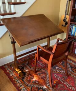 Studio Designs Vintage Drafting Table - Antique Design Solid Wood Drafting Table with Built-In Pencil Groove and Pencil Ledge - Angle Adjustable Work Surface Rustic Oak 42" 70 81zSqmDbw0L