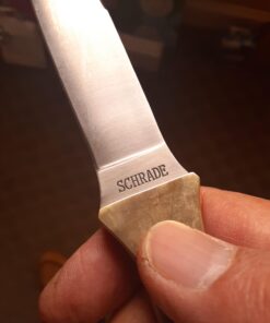 Old Timer 162OT Boot Knife 7.8in High Carbon Stainless Steel Full Tang Fixed Blade Knife with 3.8in False Edge Blade, Black Sawcut Handle, and Leather Belt Sheath for Camping, Hunting, and Outdoors 14 81zTFd0NEyL