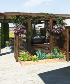 Giantex Raised Garden Bed Planter, Wooden Elevated Vegetable Planter Kit Box Grow for Patio Deck Balcony Outdoor Gardening, Natural 97"Lx25"Wx10"H Rectangular 27 81zVoy9BJpL