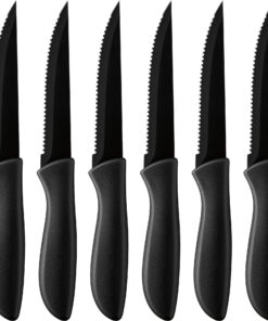 Alternative view of Cuisinart C55-6PCSBK Advantage Color Collection 6-Piece Ceramic Coated Steak Knife Set, Black