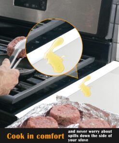 Silicone Stove Counter Gap Cover by Kindga, 21" Easy Clean Gap Filler Sealing Spills Between Kitchen Counter, Appliances,Stovetop, Oven, Washing Machine, Washer, Dryer Set of 2 (White) 21" White 15 81zXKsAXMGL