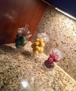 MyGift Clear Glass Apothecary Jars with Lid, Decorative Footed Vase, Candy Buffet Containers, Set of 3 16 81zczvUrVbL