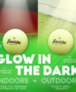 Franklin Sports Glow in The Dark Ping Pong Balls - Official Size + Weight 40mm Table Tennis Balls - One Star Glow in The Dark Ping Pong Balls - Durable High Performance Balls - Green - 6 Pack Pack of 6 - Glow-in-the-Dark 14 81zhrpxd3zL