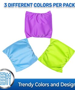 PET MAGASIN Male Dog Belly Manner Band Wraps Nappies, 3-Pack, Blue Green and Purple, Small Solid Small (13"-15" Waist) 24 81ziAmKqVKL