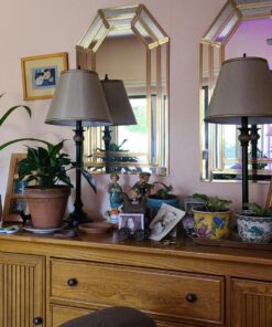 Globe Electric 12398 Set of Two 27" Table Lamps, Bronze Finish, Beige Shades Oil-Rubbed Bronze 41 81ziiZ6MikL