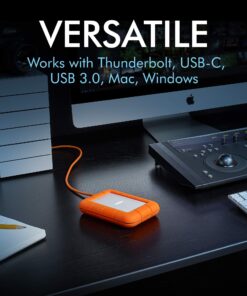 Alternative view of LaCie Rugged Mini 2TB External Hard Drive Portable HDD - USB 3.0/ 2.0 Compatible, Drop Shock Dust Rain Resistant Shuttle Drive, For Mac And PC Computer (LAC9000298), orange Rugged mini HDD