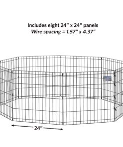 MidWest Homes for Pets Foldable Metal Dog Exercise Pen / Pet Playpen, 24'W x 24'H, 1-Year Manufacturer's Warranty Black No Door 24" H 23 81zjJ05QrvL