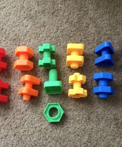 Skoolzy Toddler Tools Set for Sensory & Physical Therapy Nuts and Bolts, 24 Pc Educational Toys for Toddlers 1-3, Open Ended Building Toy for Boys, Ideal 2 Year Old Boy Gift & Stocking Stuffers Original 24 Piece 32 81zjo6it0UL