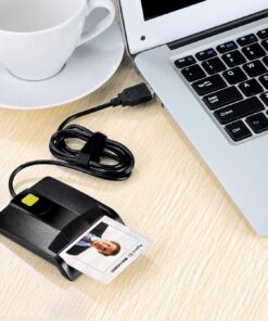 Saicoo DOD Military USB Common Access CAC Smart Card Reader, Compatible with Mac OS, Win (Horizontal Version) Cac Card Reader V1 22 81zl9 6ZOL
