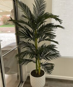 Nearly Natural 5289 6.5ft. Golden Cane Palm Silk Tree,Green 47 81zmfbR7sL