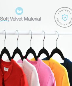 Home-it Premium Velvet Hangers 50 Pack - Ultra Thin Black Suit Hangers Non Slip - Heavy Duty Clothes Hangers for Closet, Shirt Pants, Hook Swivel 360 26 81znVMnaWRL