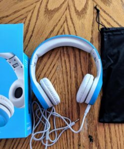 LilGadgets Connect+ Kids Headphones Wired with Microphone, Volume Limiting for Safe Listening, Adjustable Headband, Cushioned Earpads for Comfort, Toddler Headphones, Blue 35 81zojmyFhgL