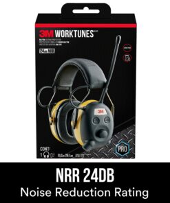 3M WorkTunes Hearing Protector with AM/FM Radio, NRR 24 dB,Black/Yellow 20 81zp9YzmgWL