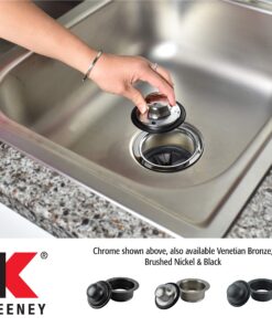 Keeney Manufacturing K5417BLK Garbage Disposal Flange and Stopper, Black 16 81zq5 kpX1L