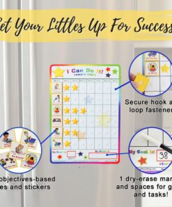 Fun Behavior Reward Chart for Kids – I Can Do It! Chore Chart for Kids with 3D Stars & Tiles – Good-Behavior Chart for Kids at Home or School for Focus, Responsibility, & More by Kenson Kids, 66 Pcs. 22 81zrEUubzL 2