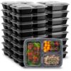 Ez Prepa 25 Pack 32oz 3 Compartment Meal Prep Containers with Lids -Food Storage Containers Plastic, Bento Box, Lunch Containers, Microwavable, Freezer and Dishwasher Safe, Food Containers 14 81zs5h7P7L