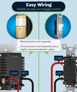 TOPGREENER Motion Sensor Switch, PIR Sensor Light Switch, Occupancy & Vacancy Modes, No Neutral Wire Required, Operable Without Ground Wire, 1.25A, 150W Dimmable LED, Single Pole, TDOS5-KM-GD, Gold 1 Pack 17 81zveoKuOnL