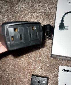 DEWENWILS Light Sensor Timer Waterproof, Plug in Timer Switch, 100 ft Range Remote Control with 2 Grounded Electrical Outlets for Outdoor String Lights, 15A 1/2HP UL Listed 38 81zwWy86WAL