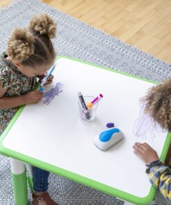 ECR4Kids Dry-Erase Square Activity Table with 2 Chairs, Adjustable, Kids Furniture, Grassy Green, 3-Piece Table&Chairs 19 81zwYKk8pL