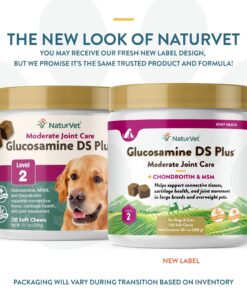 Alternative view of NaturVet – Glucosamine DS Plus - Level 2 Moderate Care – Supports Healthy Hip & Joint Function – Enhanced with Glucosamine, MSM & Chondroitin – for Dogs & Cats–120 Soft Chews Glucosamine-DS Level 2 120 Soft Chews