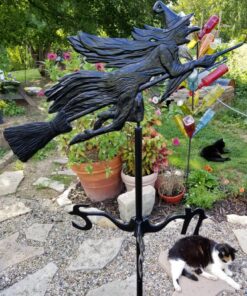 Whitehall Products Flying Witch Garden Weathervane, Black 41 81zwrkVeRhL