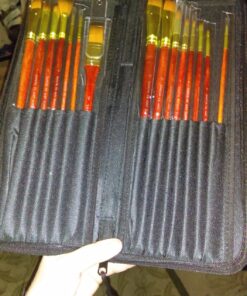 Santa Fe Art Supply Paint Brush Set W/Carrying Case-Organizer - 15+1 Professional Grade Wood Paintbrush Kit Perfect for Watercolor, Oil, Ink, Face - Creative Art Brushes & Craft Supplies for Artists 34 81zx8Y6pOJL