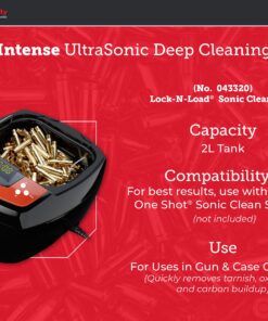 Hornady Lock-N-Load Sonic Cleaner 2L, 110V, 043320 - Premium Way to Clean Gun Parts & Bullet Casings - 80 Watt Heated Ultrasonic Cleaner Helps Remove Built-Up Carbon Residue with High Frequency Energy 35 81zxA2IMZSS