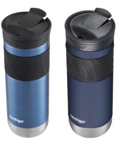 Contigo Byron Vacuum-Insulated Stainless Steel Travel Mug with Leak-Proof Lid, Reusable Coffee Cup or Water Bottle, BPA-Free, Keeps Drinks Hot or Cold for Hours, 20oz 2-Pack Blue Corn & Midnight Berry Blue Corn/Midnight Berry 20oz 2 Pack 9 81zxi6CtecL