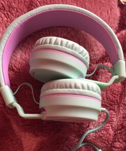 Kids Headphones, AILIHEN I35 On-Ear Headphones for School, 93dB Headphones Boy Girl, 3.5mm Wired Mic for Chromebook, Laptop (Green/Purple) Blue 48 81zxphocjxL