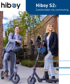 Hiboy S2/S2R Plus Electric Scooter, 8.5"/9" Tires, Up to 17/22 Miles Range, 350W Motor & 19 MPH Portable Folding Commuting Electric Scooter for Adults with Double Braking System and App S2 With Seat 44 91 CPR23EL 1