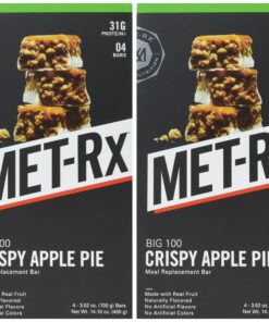 MET-Rx Big 100 Protein Bar, Meal Replacement, 30G Protein, Gluten Free, Crispy Apple Pie, 3.52 oz. ea, 8 Count (Packaging May Vary) 23 91 D6Rl2lQL