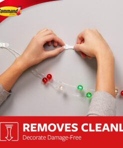 Command Small Decorating Clips, Damage Free Hanging Light Clips with Adhesive Strips, No Tools Small Wall Clips for Hanging Lights and Cables, 40 White Clips and 48 Command Strips 40 Clips 28 91 DDjdXjgL